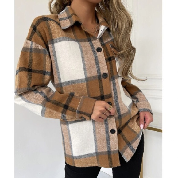 Plaid button down jacket - Picture 3 of 6